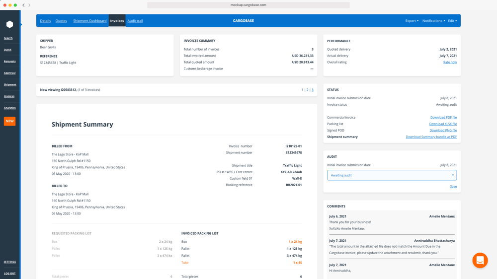 Real-Time Visibility Interface